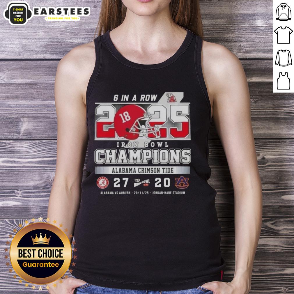 awesome-alabama-vs-auburn-6-in-a-row-iron-bowl-champions-jordan-hare-stadium-tank-top Awesome Alabama vs Auburn 6 in a Row Iron Bowl Champions tank top at Jordan Hare Stadium, showcasing team pride.
