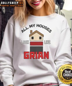 Awesome All My Houses Look Like Grian sweatshirt featuring a unique design inspired by Minecraft aesthetics.