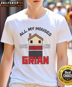 Awesome All My Houses Look Like Grian T-Shirt featuring Grian's iconic building style in a stylish design.