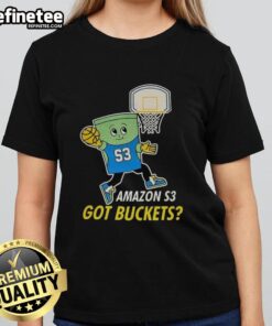 Awesome Amazon S3 Got Buckets Ladies Tee featuring a stylish design for tech enthusiasts and cloud computing fans.