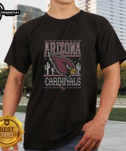 Awesome Arizona Cardinals Holiday T-Shirt featuring festive design, perfect for fans celebrating the season in style.