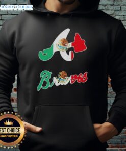 Awesome Atlanta Braves baseball hoodie featuring a vibrant Mexican flag design, perfect for fans and stylish wear.