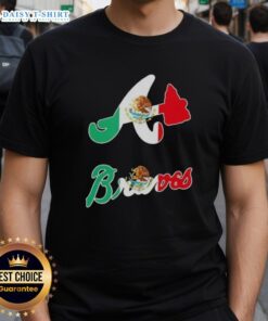 Awesome Atlanta Braves baseball T-shirt featuring a vibrant Mexican flag design, perfect for fans and celebrations.