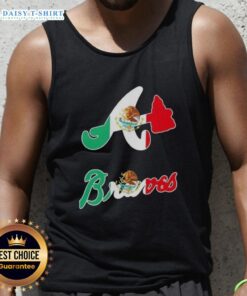 Awesome Atlanta Braves baseball tank top featuring a vibrant Mexican flag design, perfect for fans and summer wear.