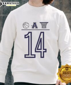 Awesome Aubrey Basketball Number 14 sweatshirt featuring a basketball icon, perfect for fans and players.