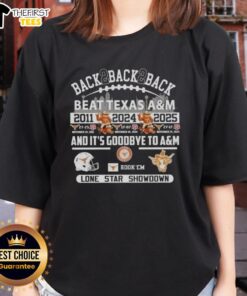 Texas Longhorns ladies tee celebrating back-to-back victories over Texas A&M in the Lone Star Showdown.