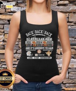 Texas Longhorns tank top celebrating back-to-back victories over Texas A&M in the Lone Star Showdown.