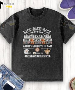 Texas Longhorns back-to-back victory washed t-shirt featuring bold graphics from the Lone Star Showdown against Texas A&M.