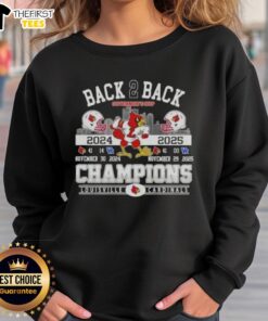 Alt Text: Awesome Back-to-Back Governors Cup 2024-25 Louisville Cardinals football helmets on a Skyline sweatshirt