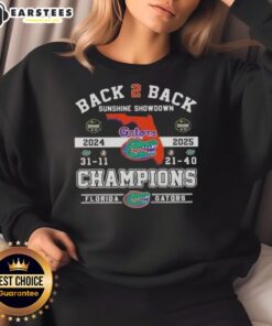 Florida Gators sweatshirt celebrating back-to-back Sunshine Showdown champions, showcasing team pride and vibrant colors.