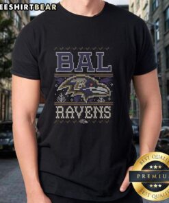 Awesome Baltimore Ravens Holiday T-Shirt featuring festive design and team colors, perfect for fans celebrating the season.