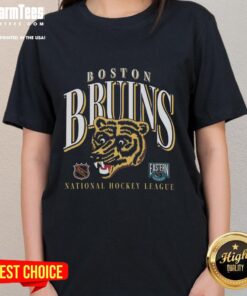 Vintage Boston Bruins ladies tee featuring a stylish design celebrating the iconic hockey team.