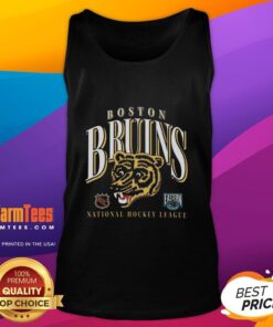 Alt Text: Vintage Boston Bruins tank top featuring a stylish crease design, perfect for hockey fans and casual wear.