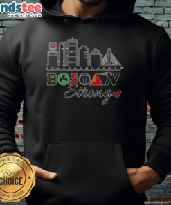 Alt Text: Awesome Boston City Sports Strong Skyline Hoodie featuring a vibrant Boston skyline design, perfect for sports fans.