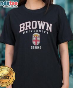 Awesome Brown University strong logo on a stylish ladies tee, perfect for proud alumni and students.