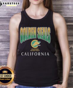 Alt Text: Vintage California Golden Seals tank top featuring a unique design, perfect for sports fans and retro fashion lovers.