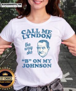 Awesome Call Me Lyndon Ladies Tee featuring playful graphic design and bold text for stylish casual wear.