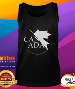Awesome Canada We Stand On Guard For Thee Tank Top featuring a patriotic design, perfect for summer wear and Canadian pride.