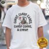 Awesome Candy T-Shirt featuring colorful candy canes, candy corns, and syrup design for sweet treat lovers.