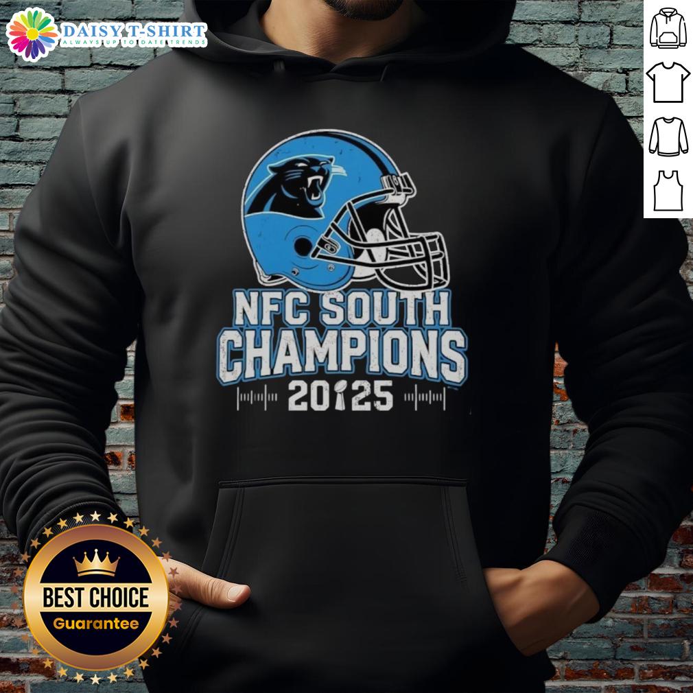 Awesome Carolina Panthers Nfc South 2025 Champions Helmet Hoodie Awesome Carolina Panthers NFC South 2025 Champions hoodie featuring team colors and logo for fans and collectors.