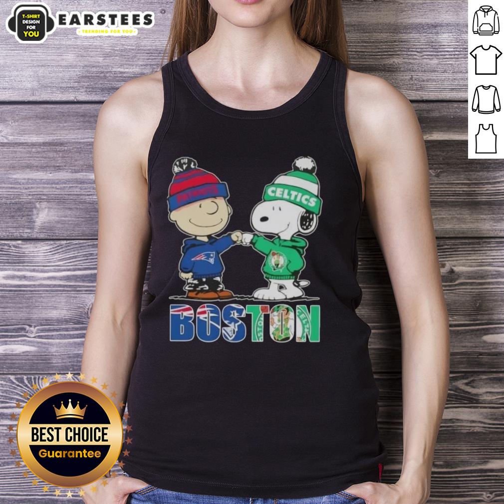awesome-charlie-brown-and-snoopy-boston-city-sports-new-england-patriots-x-boston-celtics-tank-top Alt Text: Awesome Charlie Brown and Snoopy tank top featuring New England Patriots and Boston Celtics graphics.