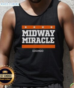 Awesome Chicago Bears Midway Miracle tank top featuring bold team colors and graphics for fans and sports enthusiasts.