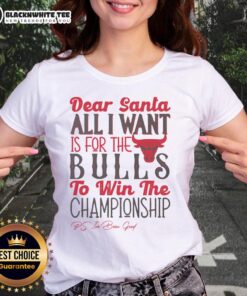 Awesome Chicago Bulls All I Want For Christmas ladies tee featuring festive design and team logo, perfect for fans.