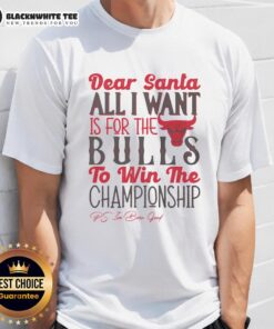 Alt Text: Awesome Chicago Bulls All I Want For Christmas T-Shirt featuring a festive design perfect for holiday basketball fans.