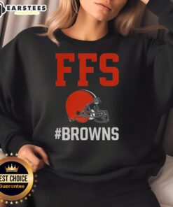 Cleveland Browns FFS helmet sweatshirt featuring team colors and logo, perfect for fans and casual wear.