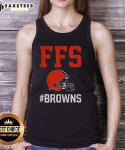 Awesome Cleveland Browns FFS helmet tank top featuring vibrant team colors and logo, perfect for fans and summer wear.