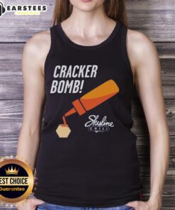 Awesome Cracker Bomb Skyline Tank Top featuring a vibrant city skyline graphic on a stylish sleeveless design.