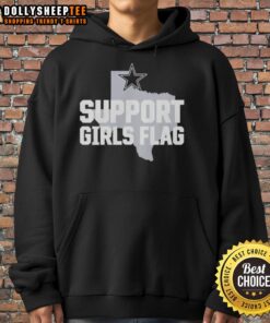 Girls in an Awesome Dallas Cowboys Support hoodie, proudly showing team spirit with a flag design.
