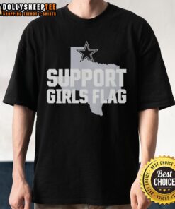 Girls wearing Awesome Dallas Cowboys Support Flag T-Shirt, showcasing team spirit and style for young fans.