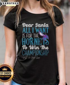Awesome Dear Santa Ladies Tee featuring Charlotte Hornets championship wish, perfect for fans celebrating the season.
