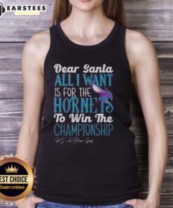 Alt Text: Awesome Dear Santa tank top, perfect for Charlotte Hornets fans wishing for a championship win.