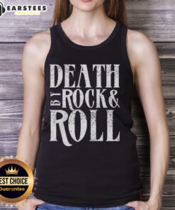 Awesome Death By Rock Roll Tank Top featuring a bold graphic design, perfect for music lovers and festival enthusiasts.