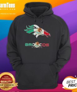 Awesome Denver Broncos football hoodie featuring a vibrant Mexican flag logo design, perfect for fans and collectors.