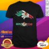 Awesome Denver Broncos Football X Mexican Flag Logo T-Shirt showcasing a vibrant design for fans of both teams.
