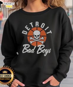 Alt Text: Awesome Detroit Pistons Basketball sweatshirt featuring the iconic Bad Boys curved logo design.