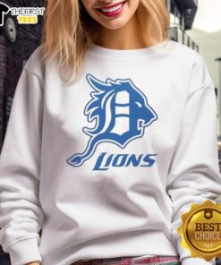 Awesome Detroit Tigers Detroit Lions logo sweatshirt featuring vibrant team colors and stylish design for sports fans.