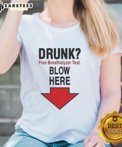 Awesome Drunk Free Breathalyzer Test Tee for Ladies - Fun design encouraging safe drinking and responsible testing.