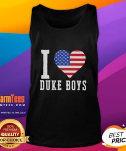 Awesome Duke Boys I Love Duke Boys US Flag Tank Top featuring a vibrant design and patriotic colors for fans.