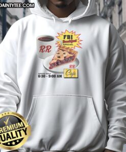 Awesome FBI Breakfast Special RR Cafe Hoodie featuring a stylish design, perfect for fans of unique breakfast-themed apparel.