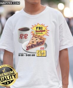 Awesome FBI Breakfast Special RR Cafe T-Shirt featuring a unique design for fans of quirky breakfast-themed apparel.