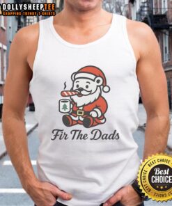 Alt Text: Awesome Fir The Dads Santa Bear Christmas Tank Top for festive holiday style and cheerful celebrations.