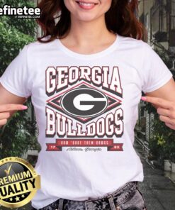 Awesome Georgia Bulldogs How Bout Them Dawgs 1785 Ladies Tee featuring team colors and logo for fans.