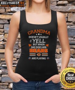 Awesome grandma wearing a tank top cheering for the Chicago Bears football team, showcasing her passionate spirit.