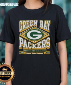 Alt Text: Awesome Green Bay Packers Heater Ladies Tee featuring vibrant team colors and stylish design for female fans.