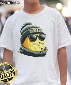 Alt Text: Awesome Green Bay Packers mascot in a beanie and sunglasses, showcasing team spirit on a fun T-shirt design.