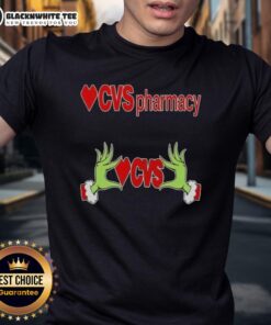 Awesome Grinch Hands Love CVS Pharmacy Christmas T-Shirt design featuring festive colors and holiday spirit.